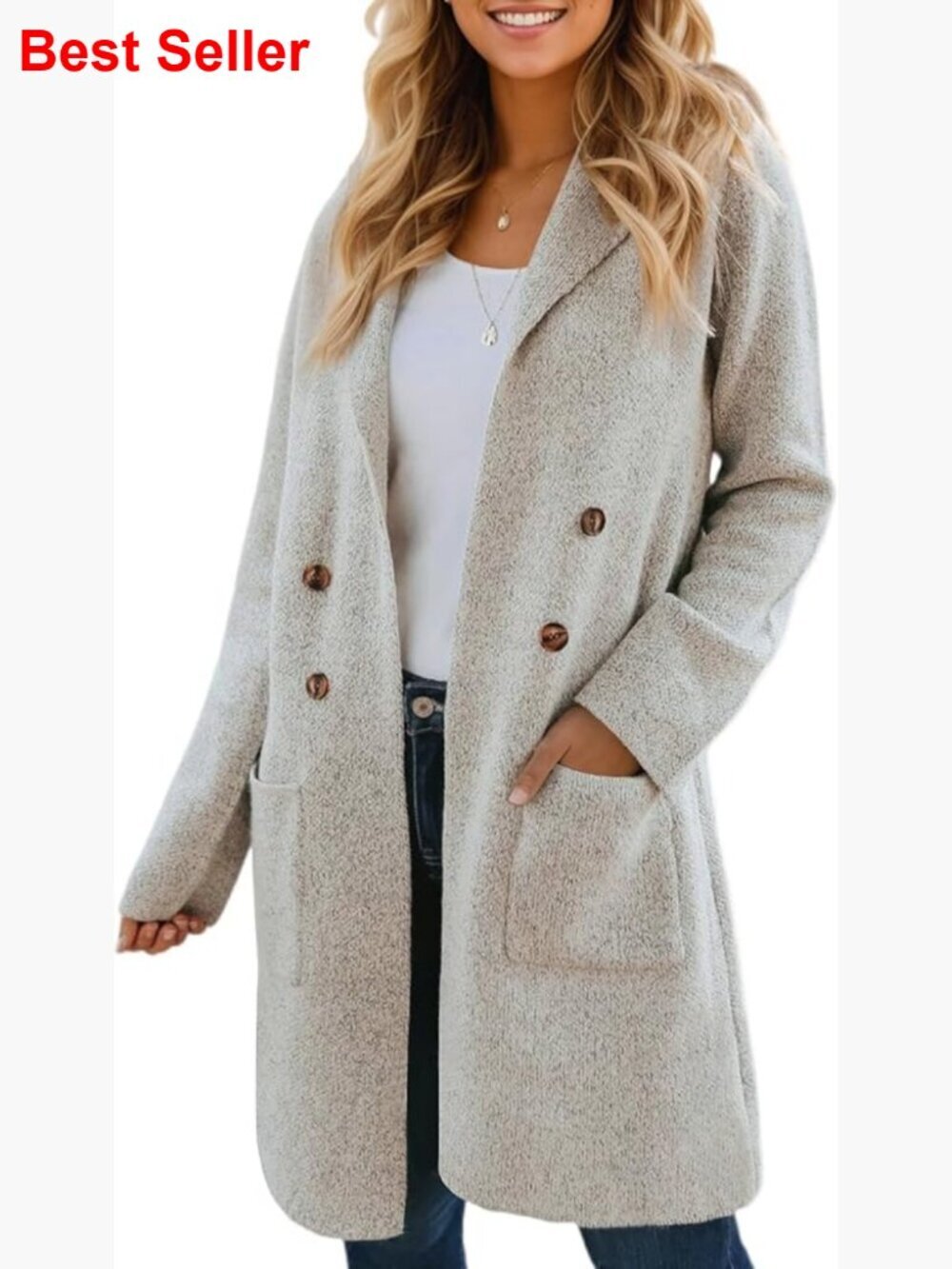 Long Cardigan Sweater Trendy Knit Jacket Dressy Blazer Coatigan